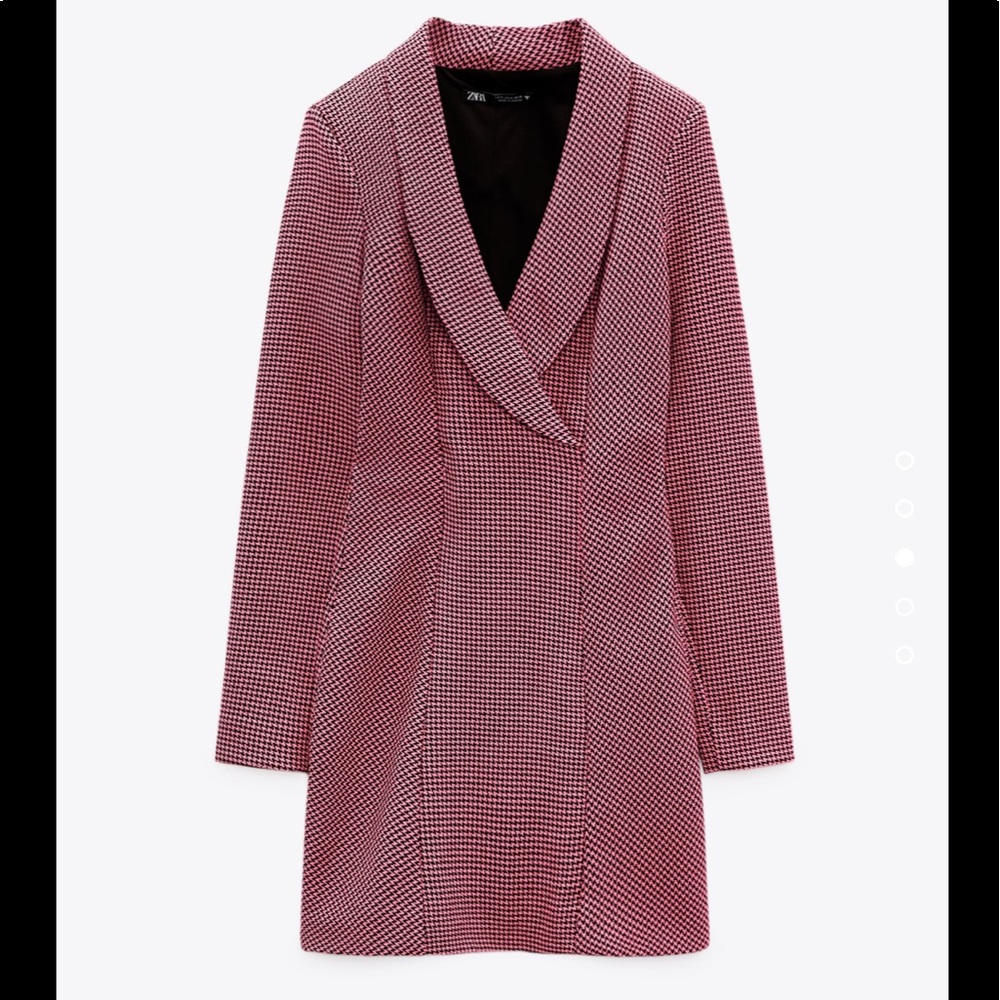 ZARA | Pink Houndstooth Blazer Dress - Picture 4 of 6